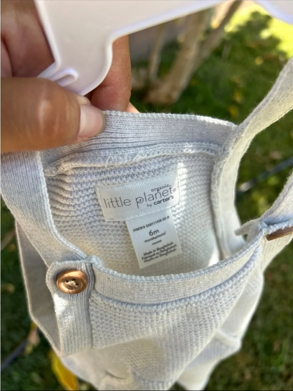 Carter's organic cotton grey Knit Overalls with Front Pocket